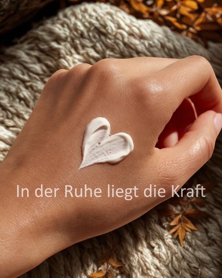 hand-creme-herz ruhe liegt die kraft